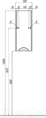 Изображение товара Шкаф-полупенал для ванной Акватон Сильва 1A215703SIW7L (дуб полярный)