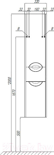 Изображение товара Шкаф-пенал для ванной Акватон Сильва 1A215603SIW7L (дуб полярный)