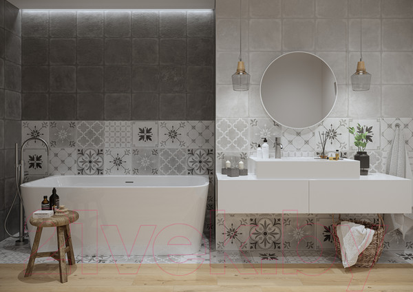 Изображение товара Плитка Cersanit Motley Мелкий Узор MO4A523D (298x298, светло-серый)