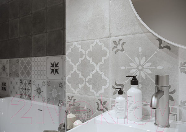 Изображение товара Плитка Cersanit Motley Мелкий Узор MO4A523D (298x298, светло-серый)