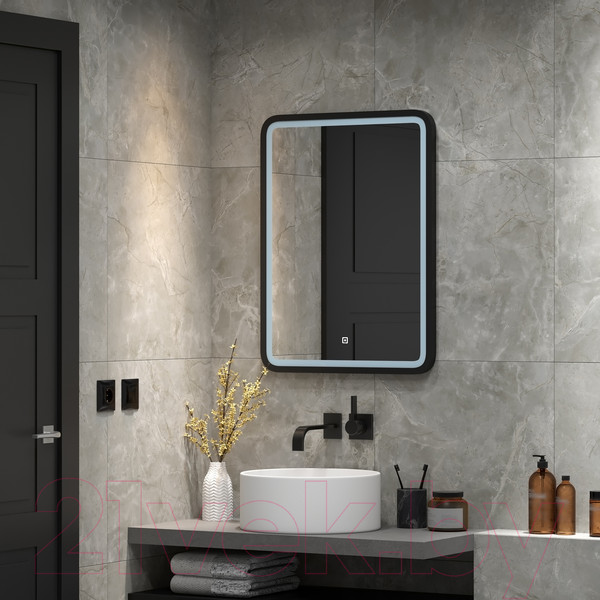 Изображение товара Зеркало Континент Enjoy Black Led 60x80