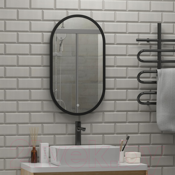 Изображение товара Зеркало Континент Prime Black Led 45x80