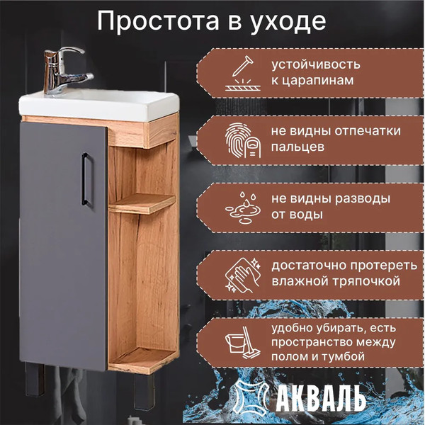 Изображение товара Тумба под умывальник Акваль Лофт / В2.4.01.4.0.0