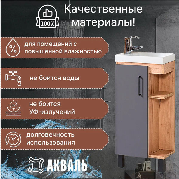 Изображение товара Тумба под умывальник Акваль Лофт / В2.4.01.4.0.0