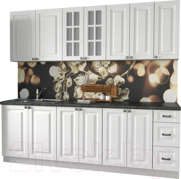 Изображение товара Кухонный гарнитур Интерлиния Мила Деко 2.3 А (белый/кастилло темный)