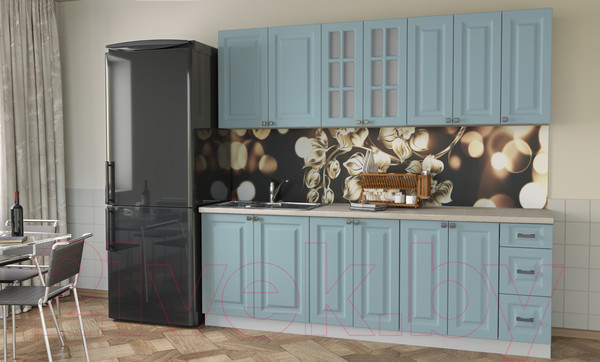 Изображение товара Кухонный гарнитур Интерлиния Мила Деко 2.3 А (океан/травертин серый)