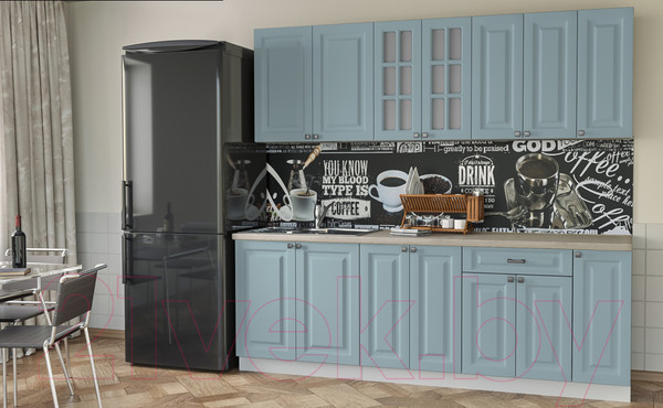 Изображение товара Кухонный гарнитур Интерлиния Мила Деко 2.3 Б (океан/травертин серый)