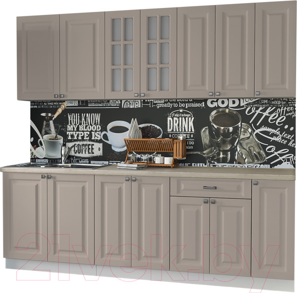 Изображение товара Кухонный гарнитур Интерлиния Мила Деко 2.3 Б (луна/травертин серый)