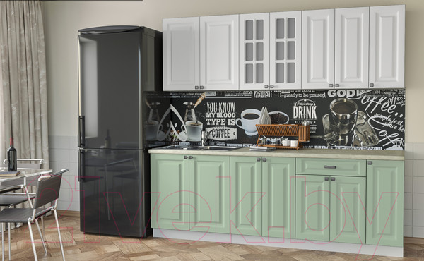 Изображение товара Кухонный гарнитур Интерлиния Мила Деко 2.3 Б (мята/белый/опал светлый)