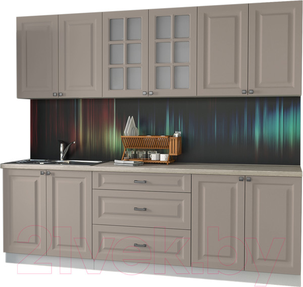 Изображение товара Кухонный гарнитур Интерлиния Мила Деко 2.4 Б (луна/травертин серый)