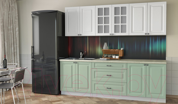 Изображение товара Кухонный гарнитур Интерлиния Мила Деко 2.4 Б (мята/белый/опал светлый)