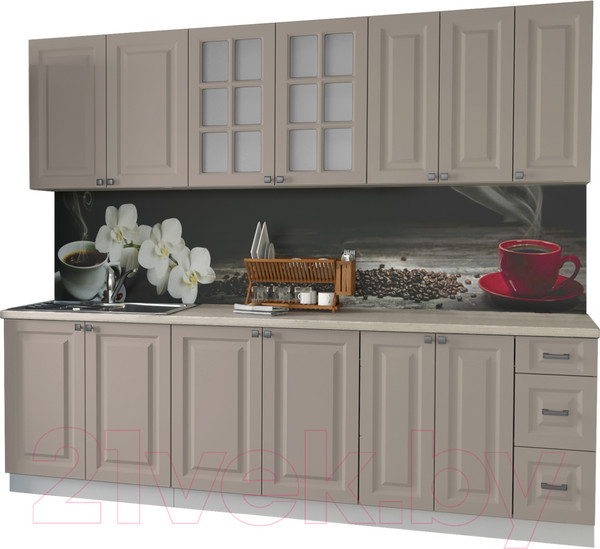 Изображение товара Кухонный гарнитур Интерлиния Мила Деко 2.5 А (луна/травертин серый)