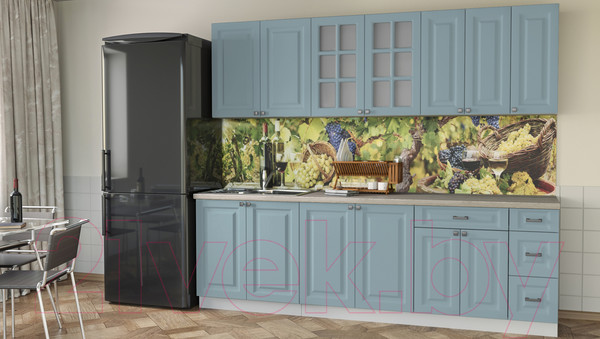 Изображение товара Кухонный гарнитур Интерлиния Мила Деко 2.5 Б (океан/травертин серый)