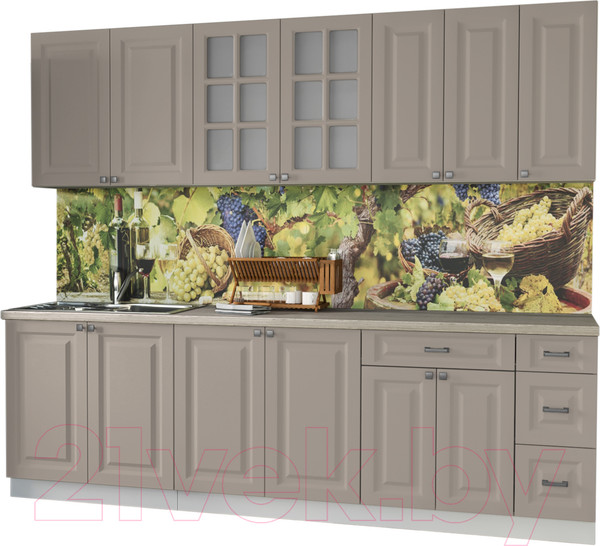 Изображение товара Кухонный гарнитур Интерлиния Мила Деко 2.5 Б (луна/травертин серый)