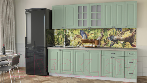 Изображение товара Кухонный гарнитур Интерлиния Мила Деко 2.5 Б (мята/травертин серый)