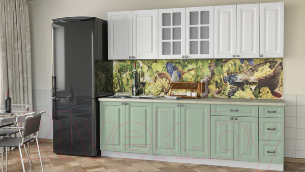 Изображение товара Кухонный гарнитур Интерлиния Мила Деко 2.5 Б (мята/белый/опал светлый)