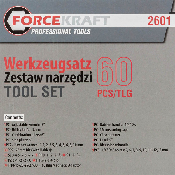 Изображение товара Универсальный набор инструментов ForceKraft FK-2601(47700)