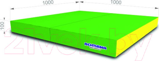 Изображение товара Гимнастический мат Romana 5.013.10 (светло-зеленый/желтый)