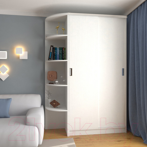 Изображение товара Шкаф-купе Кортекс-мебель Лагуна ШК04-00 (белый, левая консоль)