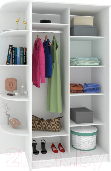 Изображение товара Шкаф-купе Кортекс-мебель Лагуна ШК04-00 (белый, левая консоль)