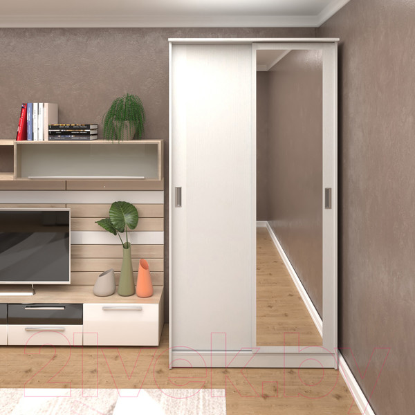 Изображение товара Шкаф-купе Кортекс-мебель Лагуна ШК01-01 (белый)