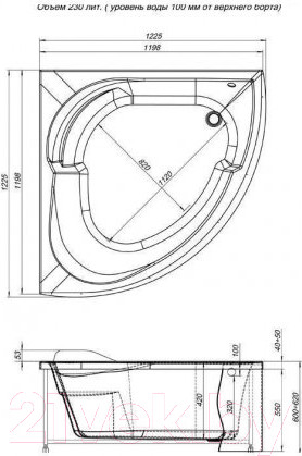 Изображение товара Ванна акриловая Aquanet Fregate 120x120