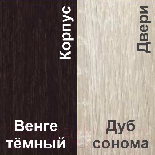 Изображение товара Шкаф-купе Кортекс-мебель Лагуна ШК01-01 (венге/дуб сонома)