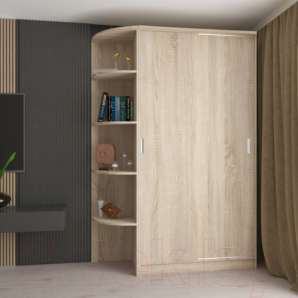 Изображение товара Шкаф-купе Кортекс-мебель Лагуна ШК04-00 (дуб сонома, левая консоль)