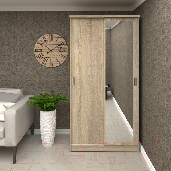 Изображение товара Шкаф-купе Кортекс-мебель Лагуна ШК01-01 (дуб сонома)