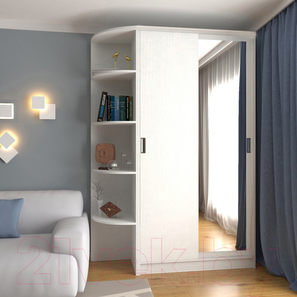 Изображение товара Шкаф-купе Кортекс-мебель Лагуна ШК04-01 (белый, левая консоль)