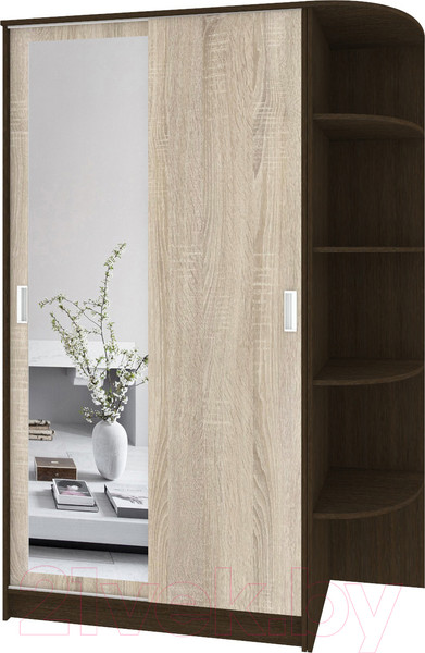 Изображение товара Шкаф-купе Кортекс-мебель Лагуна ШК04-01 (венге/дуб сонома, правая консоль)