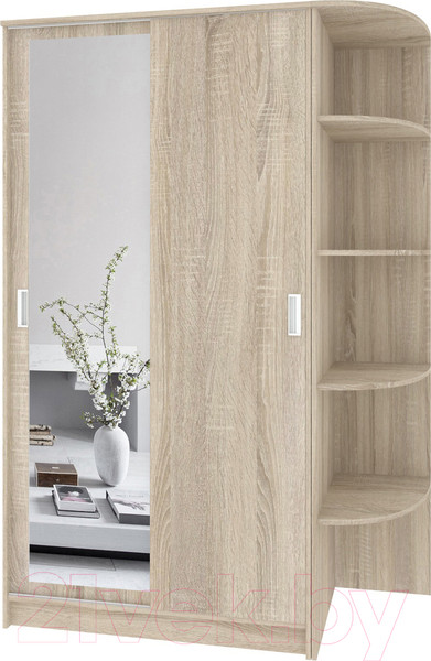 Изображение товара Шкаф-купе Кортекс-мебель Лагуна ШК04-01 (дуб сонома, правая консоль)