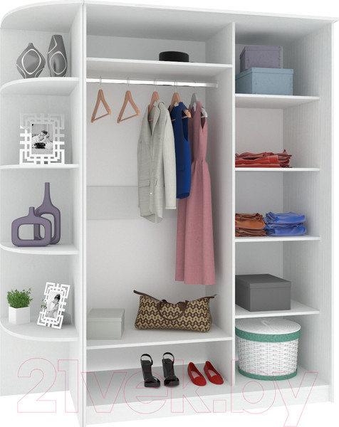 Изображение товара Шкаф-купе Кортекс-мебель Лагуна ШК05-00 (белый, левая консоль)