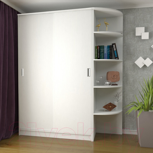 Изображение товара Шкаф-купе Кортекс-мебель Лагуна ШК05-00 (белый, правая консоль)