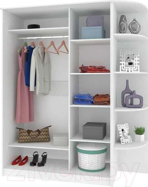 Изображение товара Шкаф-купе Кортекс-мебель Лагуна ШК05-00 (белый, правая консоль)