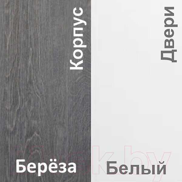 Изображение товара Шкаф-купе Кортекс-мебель Лагуна ШК05-00 (береза/белый, правая консоль)