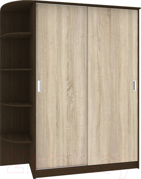 Изображение товара Шкаф-купе Кортекс-мебель Лагуна ШК05-00 (венге/дуб сонома, левая консоль)