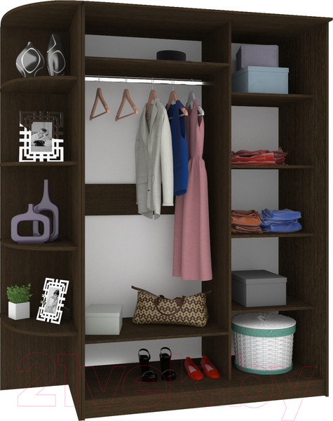 Изображение товара Шкаф-купе Кортекс-мебель Лагуна ШК05-00 (венге, левая консоль)