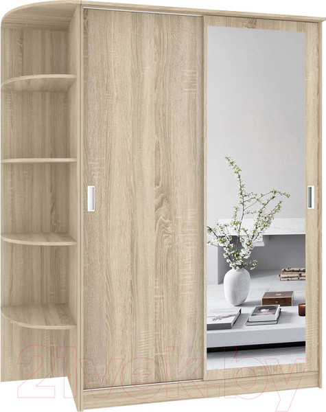 Изображение товара Шкаф-купе Кортекс-мебель Лагуна ШК05-01 (дуб сонома, левая консоль)