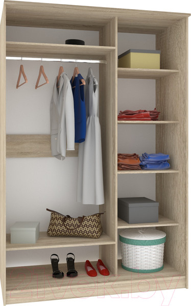 Изображение товара Шкаф-купе Кортекс-мебель Лагуна ШК02-00 (дуб сонома)