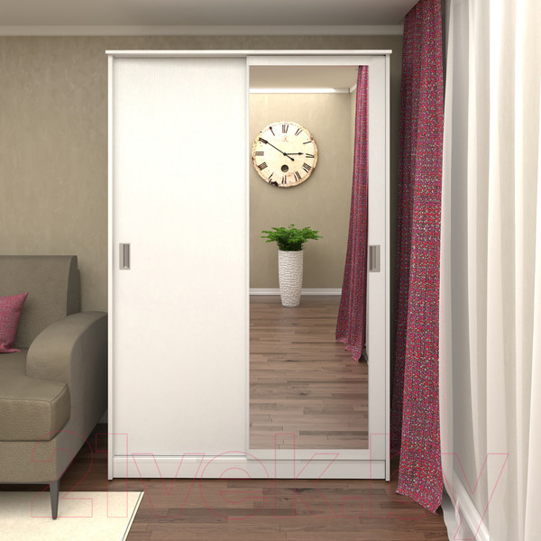 Изображение товара Шкаф-купе Кортекс-мебель Лагуна ШК02-01 (белый)