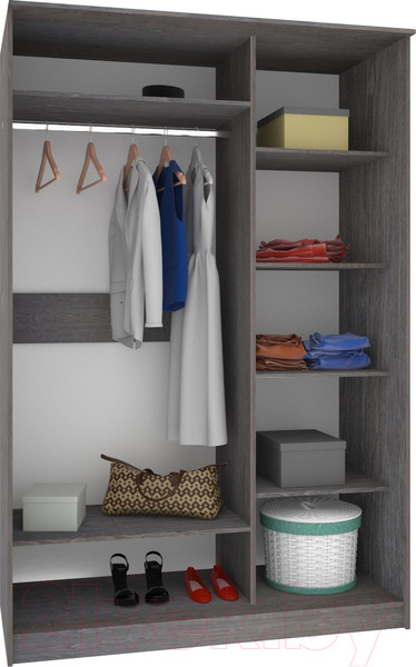 Изображение товара Шкаф-купе Кортекс-мебель Лагуна ШК02-01 (береза/белый)