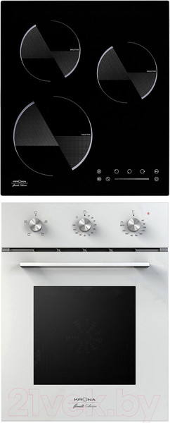 Изображение товара Комплект встраиваемой техники Krona Breve 45 WH + Ombra 45 BL