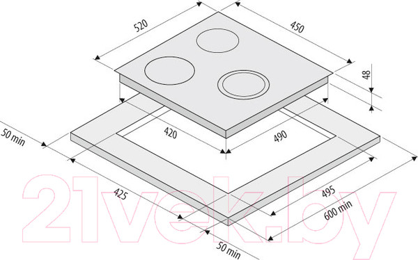 Изображение товара Комплект встраиваемой техники Krona Corrente 45 WH + Fidato 45 BL