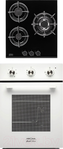 Изображение товара Комплект встраиваемой техники Krona Corrente 45 WH + Fiero 45 BL