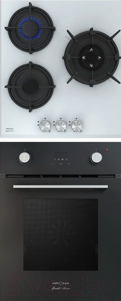 Изображение товара Комплект встраиваемой техники Krona Sonata 45 BL + Fiero 45 WH