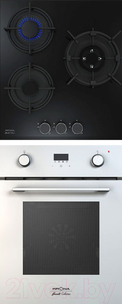 Изображение товара Комплект встраиваемой техники Krona Sonata 45 WH + Fiero 45 BL