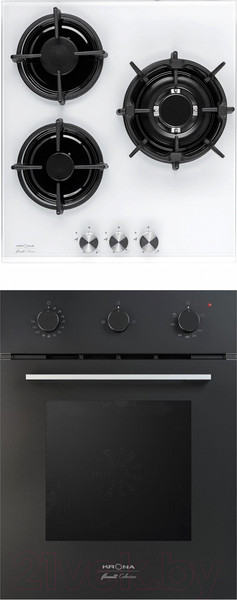 Изображение товара Комплект встраиваемой техники Krona Stretto 45 BL + Fiero 45 WH