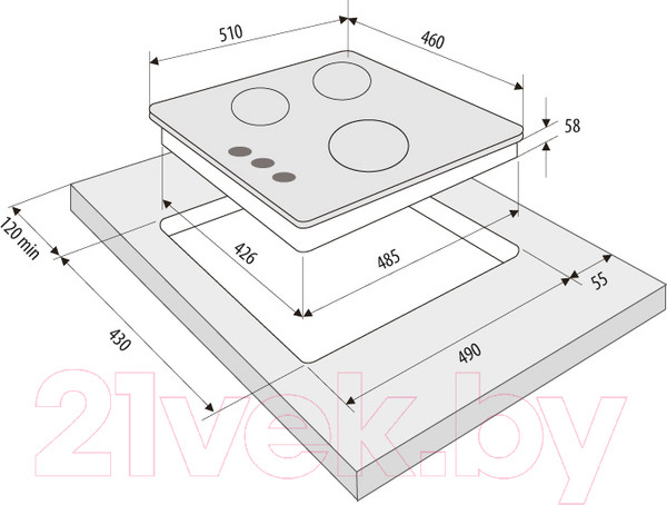 Изображение товара Комплект встраиваемой техники Krona Stretto 45 BL + Fiero 45 WH