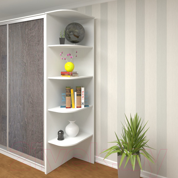 Изображение товара Угловое окончание для шкафа Кортекс-мебель Сенатор КМ32 (белый)